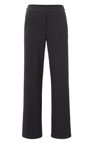 Wide Leg Phantom Trousers w Contrast Stripe & Zipper Pocket