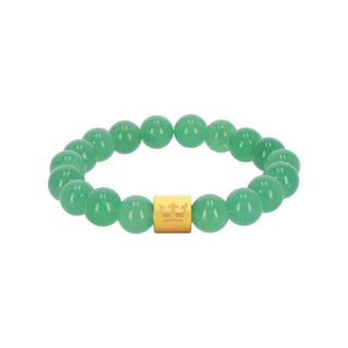 Natural gems bracelet green aventurine matt gold