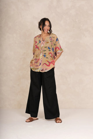 Dragon Sand Tea Blouse