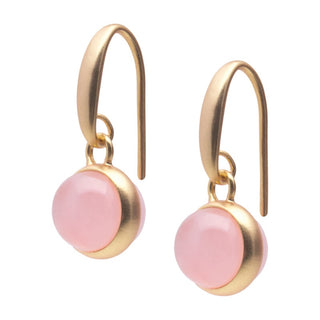 Lolo earrings rose quartz matt gold plated