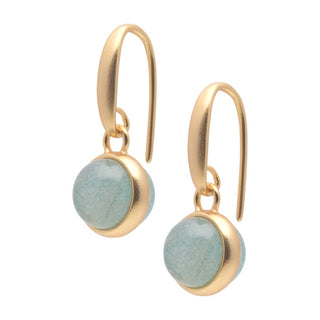 Lolo earrings aquamarine matt gold plated