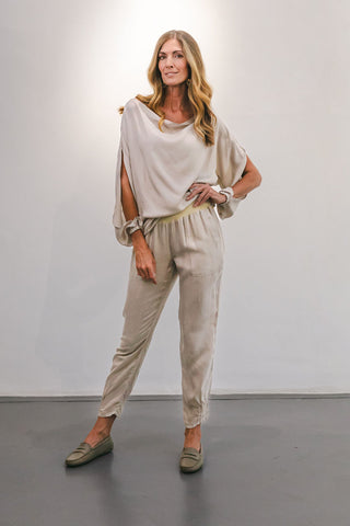 Maria Top Cupro Beige