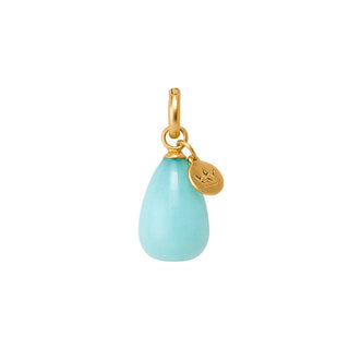 Drop Charm Aquamarine matt gold plated