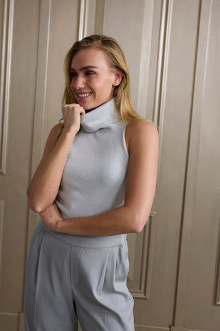 Turtle Neck Smoke Grn Melange Slv Sweater