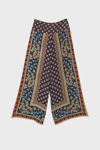 Moorish Blue Crepe Palazzo Pant