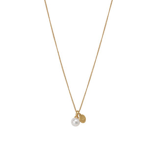 Harmony necklace Freshwater Pearl matt gold plated – 90 CM