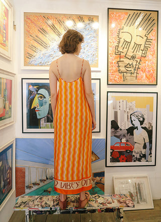 Olivia orange summer cami dress
