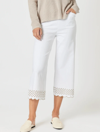 Scallop White/natural Hem Pant