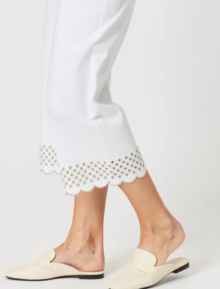 Scallop White/natural Hem Pant