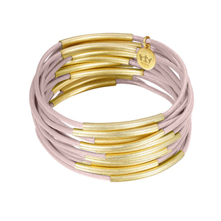 Gipsy bracelets Soft Rose leather matt gold plated