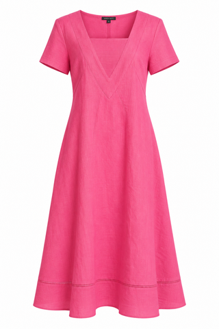Le Marais Raspberry Linen Dress