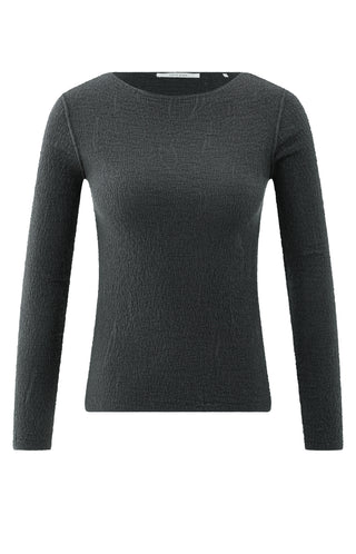 Oyester Blk Light Structured Knitted Top