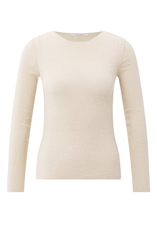 Chalk White Light Structured Knitted Top