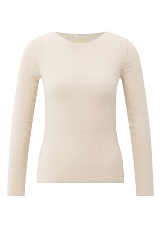 Chalk White Light Structured Knitted Top