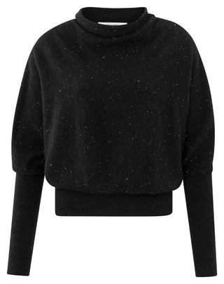 Black Sequin Batwing Sweater