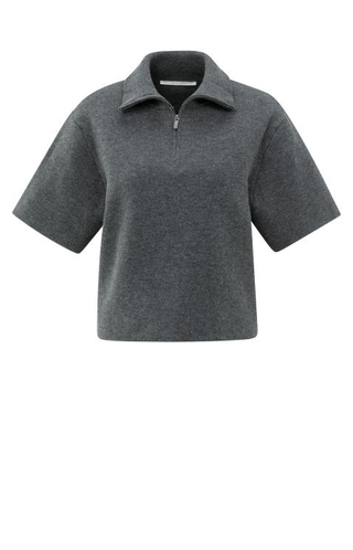 Anthracite Melange Short Sleeve With Coll