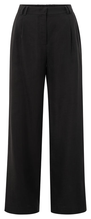 Linen Mix WBlack Wideleg Trousers