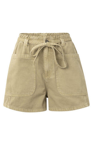 Sand Dye Woven High Waist Cargo Short