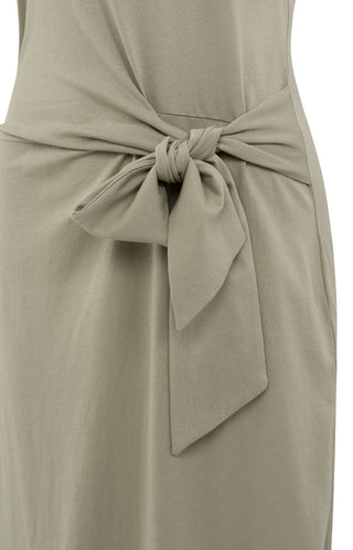 Sleeveless Seneca Rock Beige Dress w Knot