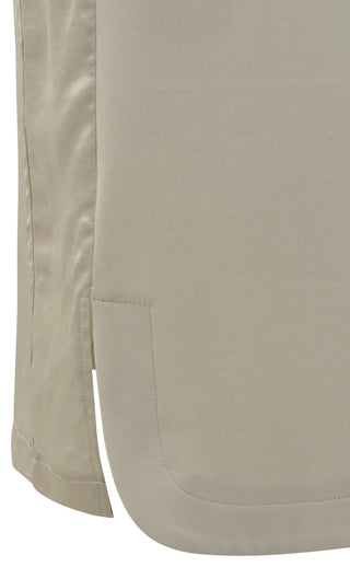 Fabric Silver Beige Mix Dress w Belt