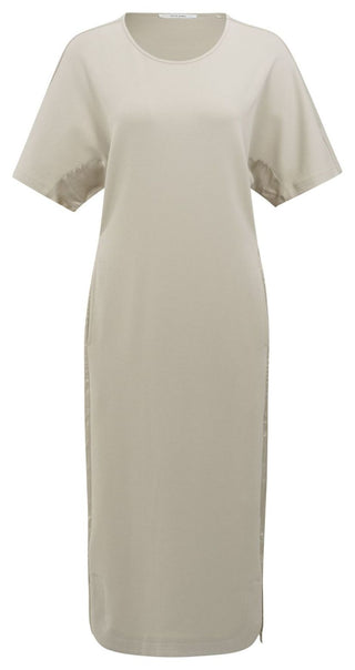 Fabric Silver Beige Mix Dress w Belt