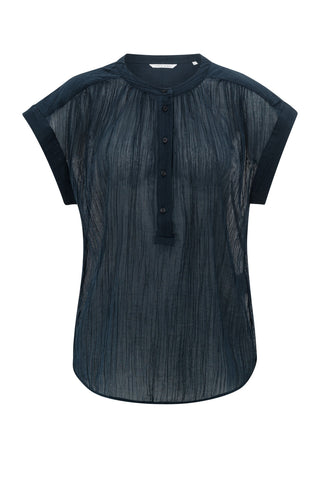 Flowy Eclipse Blue Polo Top