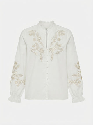 Clara Embroidered Shirt White