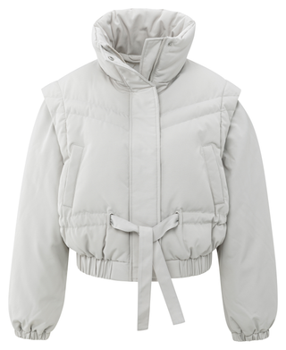 Cloud Grey Crop Jacket w Detachable Slv