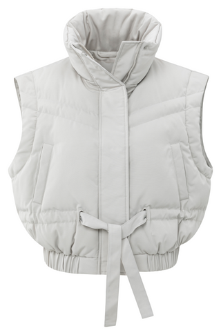 Cloud Grey Crop Jacket w Detachable Slv
