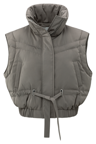 Taupe Grey Crop Jacket w Detachable Slv