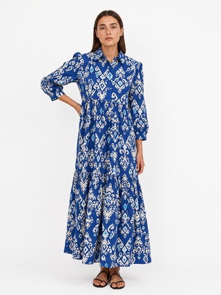 Chelsea Tiered Printed Dress Marine
