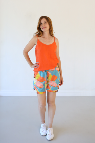 Ruffle Short Saves 100% Viscose