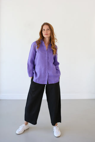 The Kelly Shirt Purple 100% Linen