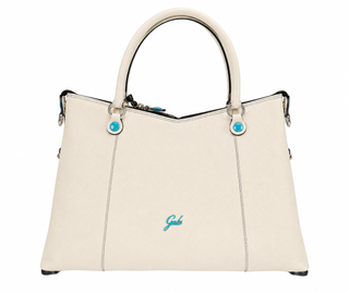 Thamara Md Leather Bicolor Linen Cream Shopper