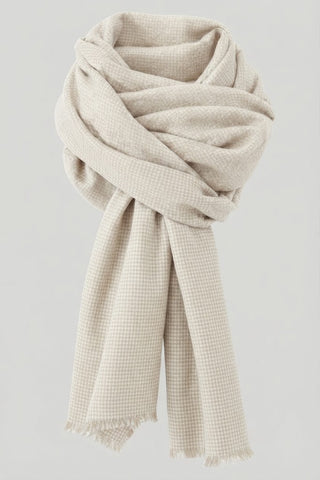 T560 Natural Check w Fringe Edges Toosha