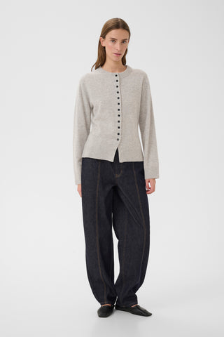 Etta Light Grey Melange Cardigan