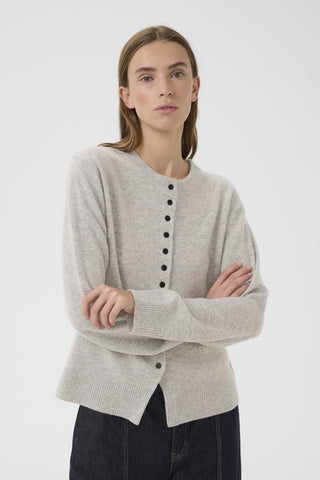 Etta Light Grey Melange Cardigan