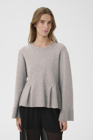 Elvina Light Grey Melange Pullover
