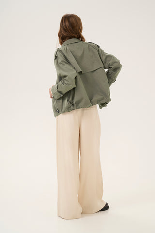 MiraMW Short Trenchcoat Dusty Olive
