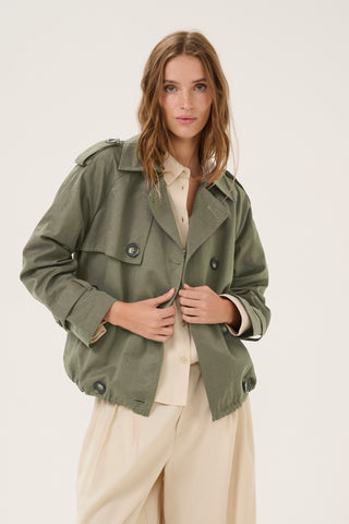 MiraMW Short Trenchcoat Dusty Olive