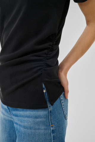 Helle Black Asymmetric Tee