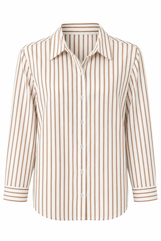 Cindy Stripe Long Slv Linen Shirt