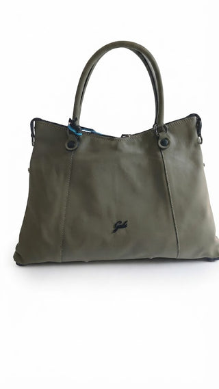 Thamara Md Leather Olive Green Shopper