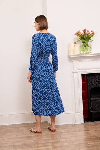 Rachel Wrap Midi Dress Marine