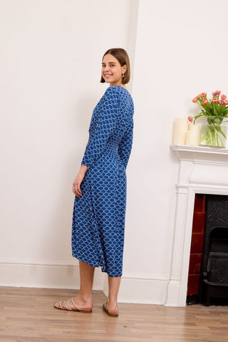 Rachel Wrap Midi Dress Marine