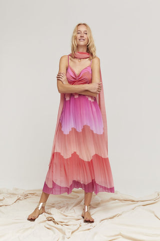 Pink Reims Pleated  Dress