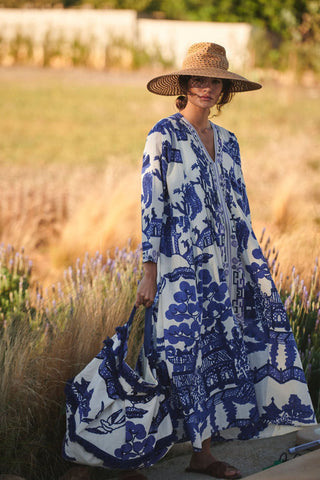 Giant Willow  Blue Pinch Pleat Dress