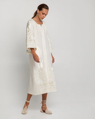 Long L/s Nat/champagne Dress w Belt