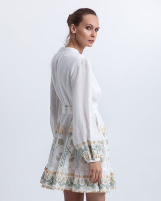Mini Papyrus White/multi min Wrap L/s Dress