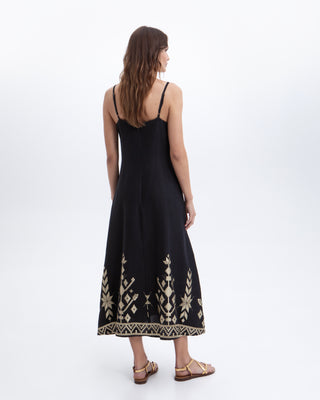 Maxi Black/gold Strappy Dress